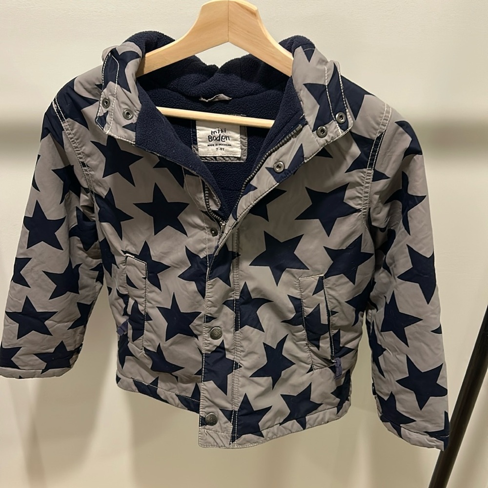 Mini Boden Fleece Lined Coat, size 7-8y.
